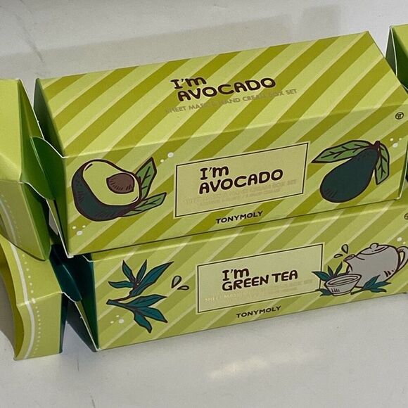 Tomy Moly Green I'm Avocado I'm  Green Tea Sheet Mask & Hand Cream Box Set - Picture 2 of 6